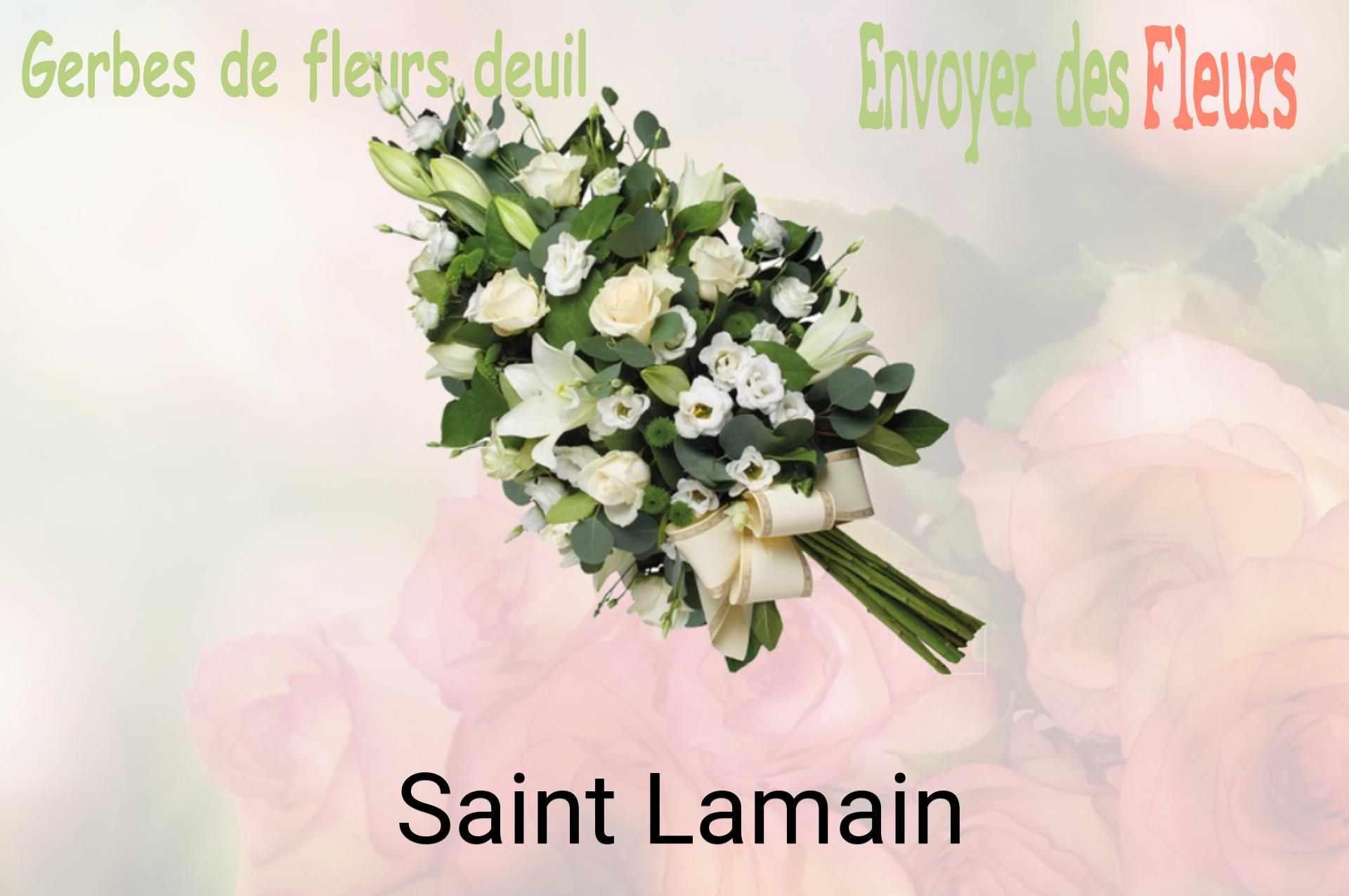 Gerbe de fleurs de deuil livrée à Saint-Lamain